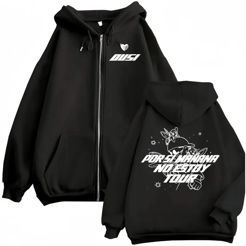 Omar Courtz Por Si Manana No Estoy Tour Zipper Hoodie Men Women Harajuku High Street Sweatshirts Jacket Long Sleeve Zip Up Coats — image 1
