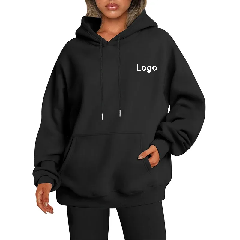 Customized Oversize Hoodies Women Fashion Printed Loose Long Sleeve Shoulder Drop Cuff Sweathsirts Streetwear Pullovers Sudadera — image 1
