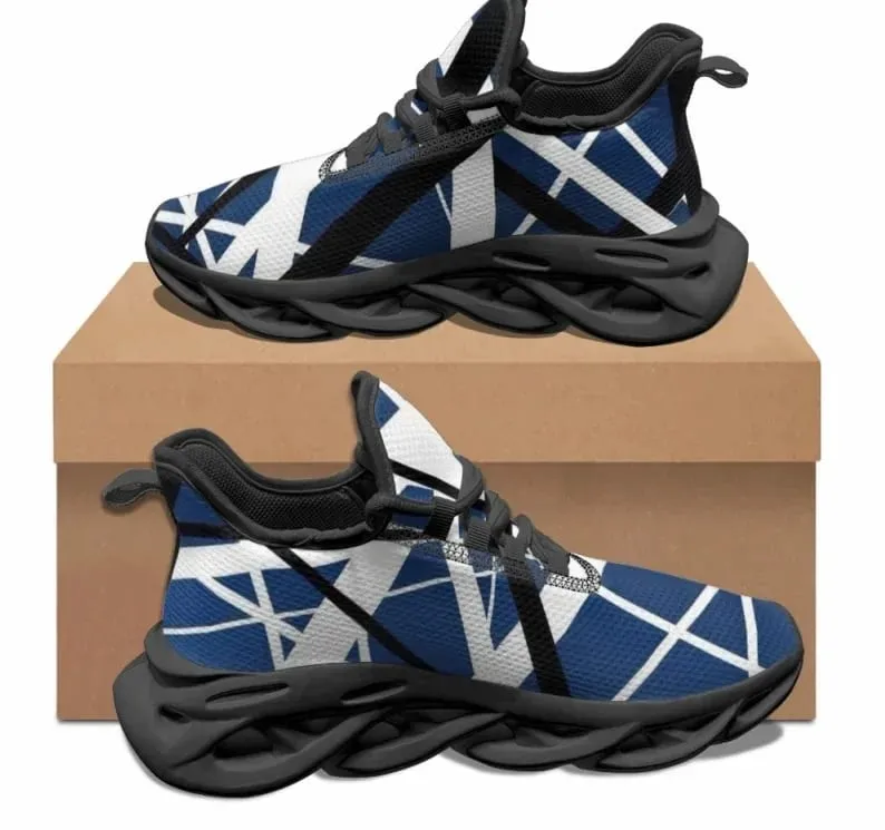 Evh Stripe Design Casual Flat Shoes Street Fashion Rock Trend Sneakers Women Classic Popular Non-slip Running Shoes