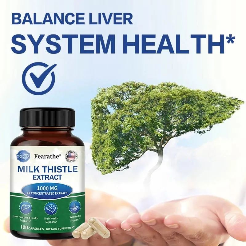 Milk Thistle Extract 1000mg Capsules Natural Antioxidant for Liver Function & Detox Support Digestive Health & Lipid Balance — image 3