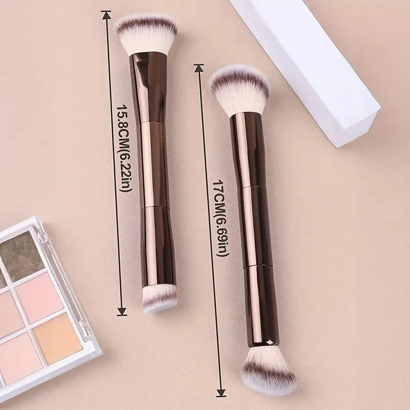 2pcs Professional Aluminum Tube Makeup Brush Set Soft Foundation Brush Blush Brush Powder Brush Concealer Brush Contour Bru