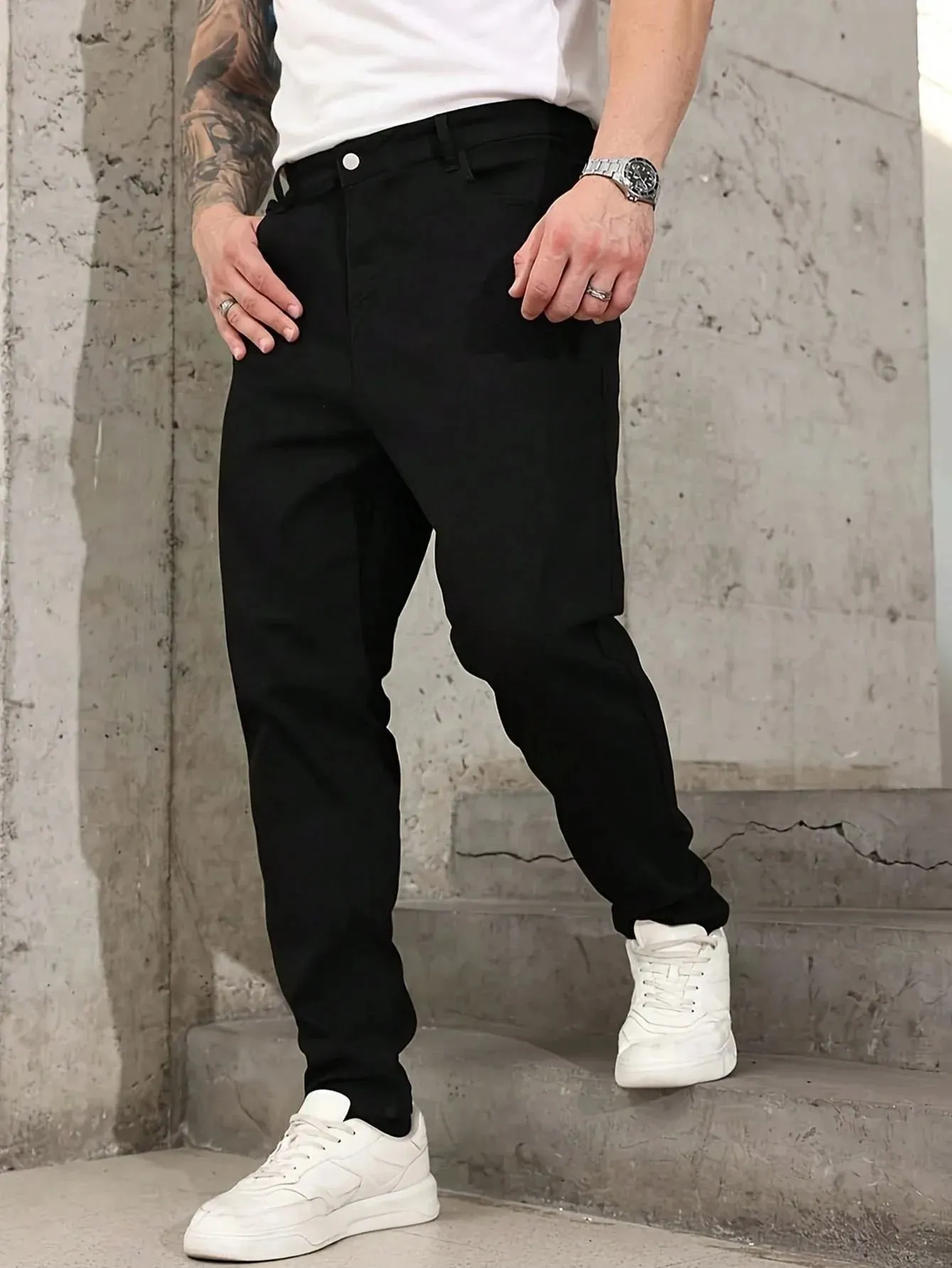 Black Slim Jeans Pant Man Original Drip Y2k Unisex Everyday Denim Pants No accessories or belts included — image 3