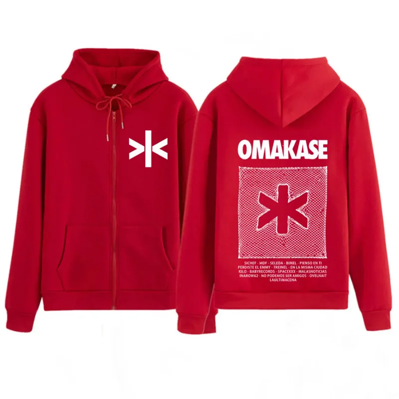 Alvaro Diaz Omakase 2026 Album Tour Print Zipper Hoodie Men Fashion Sweatshirts Long Sleeves Loose Casual Vintage Zip Up Jacket — image 2