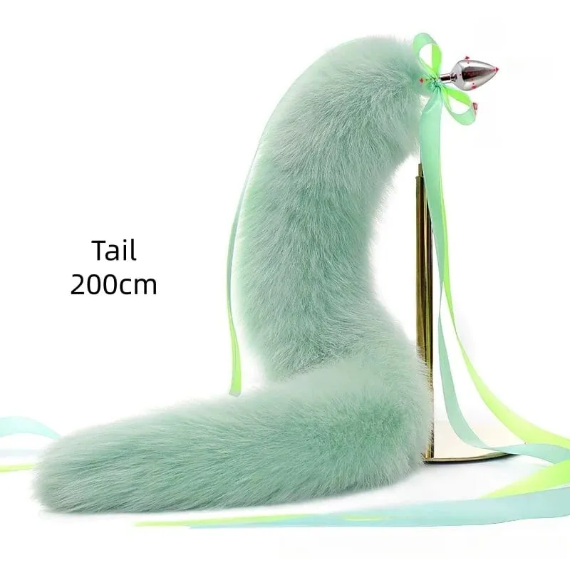 200cm Detachable Metal Butt Plug Fox Tail Cosplay Toys with Fetish Cosplay Fancy Dress Accessory for Couple BDSM Sex Flirt Prop — image 15