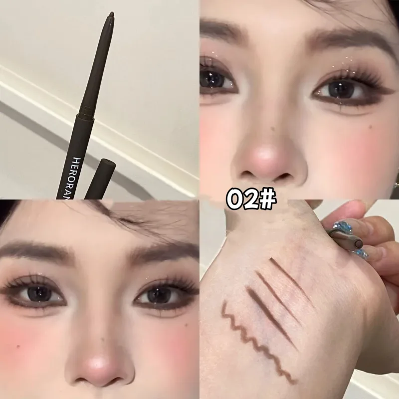 Ultra-fine Gel Eyeliner Pencil Black Brown Under Eye Liner Pen Waterproof Matte Lying Silkworm Quick Drying Lasting Eyes Makeup