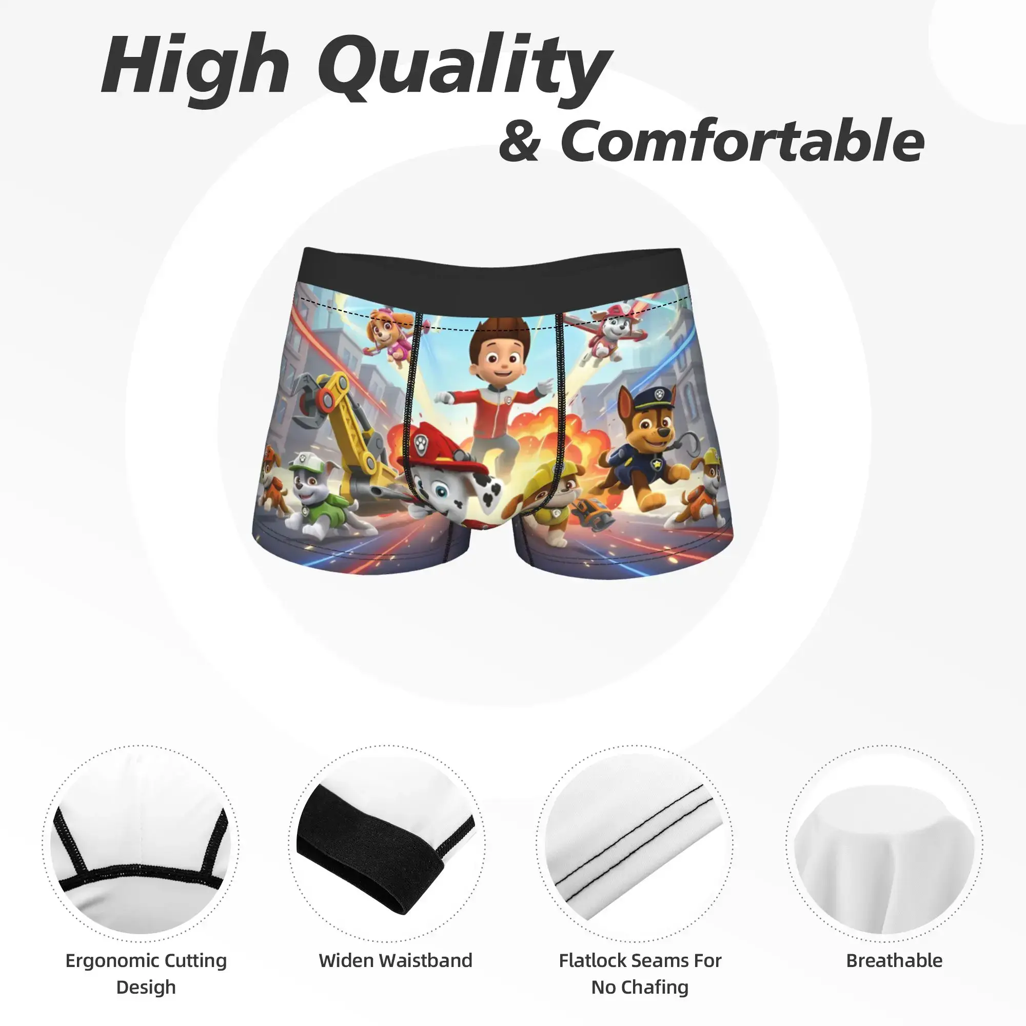 Paw Dogs Patrols Trunk Pouch Underwear High Quality Design Boxer Brief Breathable Men Underpants Big Size 2XL