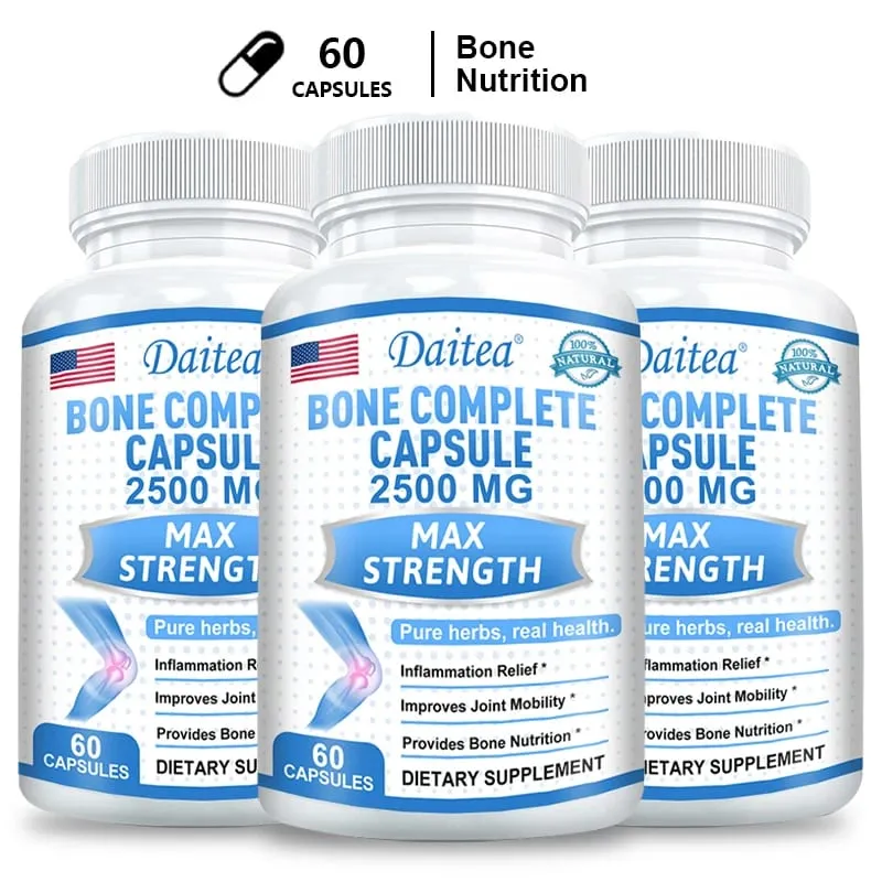 Collagen Bone Capsules Calcium Magnesium & Vitamins Supports Bone Density Calcium Absorption Cartilage & Joint Health