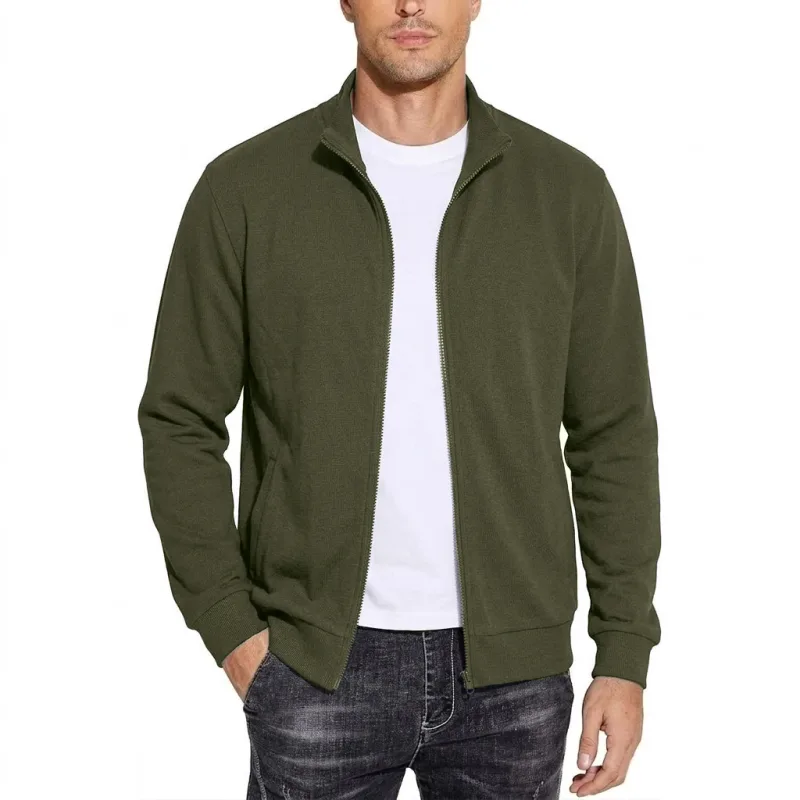 New Mens Zipper Sweatshirts Autumn Gym Hoodie Coats Man Long Sleeve Cardigan Jackets Spring Solid Work Coats Luxury Clothes Man — image 8