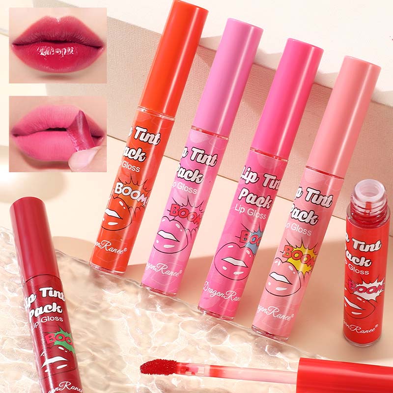 Peel Off Rose Red Lip Gloss Contorno delle labbra Contorno del tatuaggio Macchia per labbra Resistente al trasferimento impermeabile Strappo Peel Off Rossetto Trucco