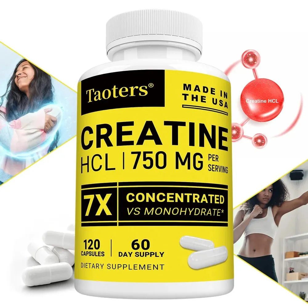 Creatine HCl Capsules Boost Muscle Strength Focus Energy Endurance Support Metabolism Cognitive & Heart Health Non-GMO — image 2