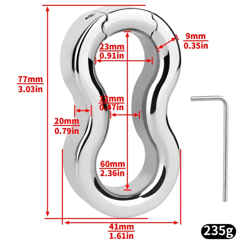 Stainless Steel Weighted Scrotal Ball Ring Metal Penis Lock Ring Scrotum Stretcher Male BDSM Bondage Sex Toy