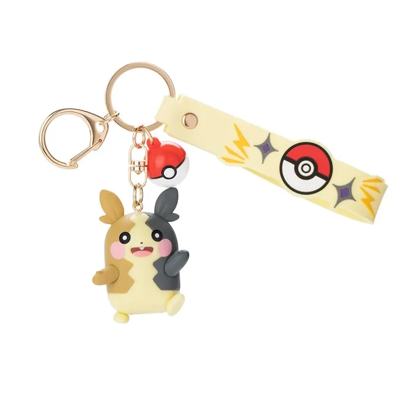 Ægte Pokemon Pikachu nøglering Gengar Morpeko Cubone Snorlax Mimikyu Anime Action Figur Legetøj Nøglering Duftvedhæng Gave