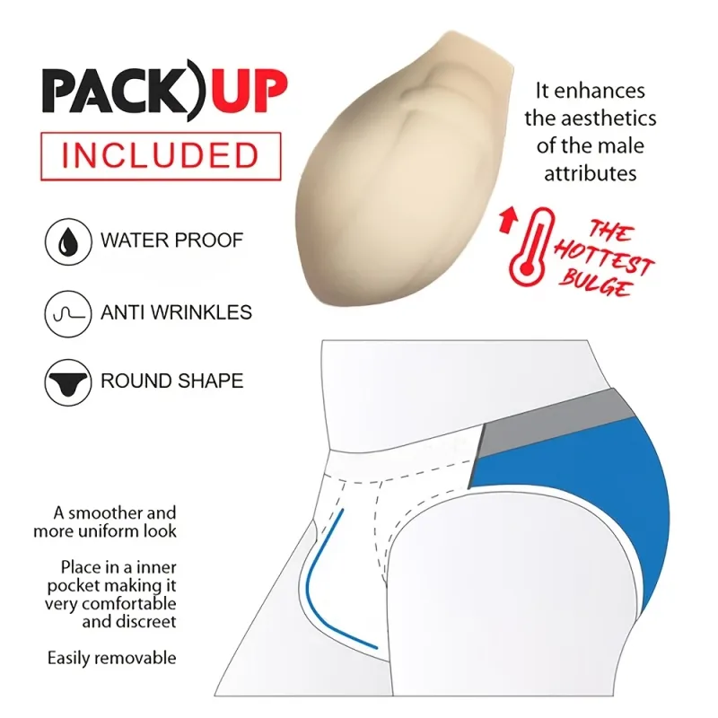 1/3pc Men'S Enhancement Underwear Pad Light-Proof Sponge Material 3D Convex Point Design Suitable Swim Trunks Other Occasions
