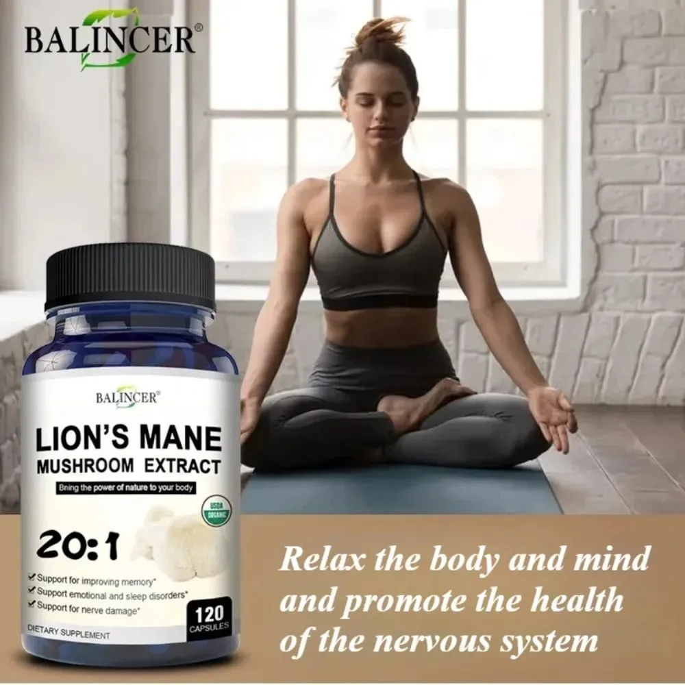 Lion's Mane Mushroom Capsules - Strengthens The Brain Memory and Cognition Improves Mood and Sleep Quality Supplements — image 6