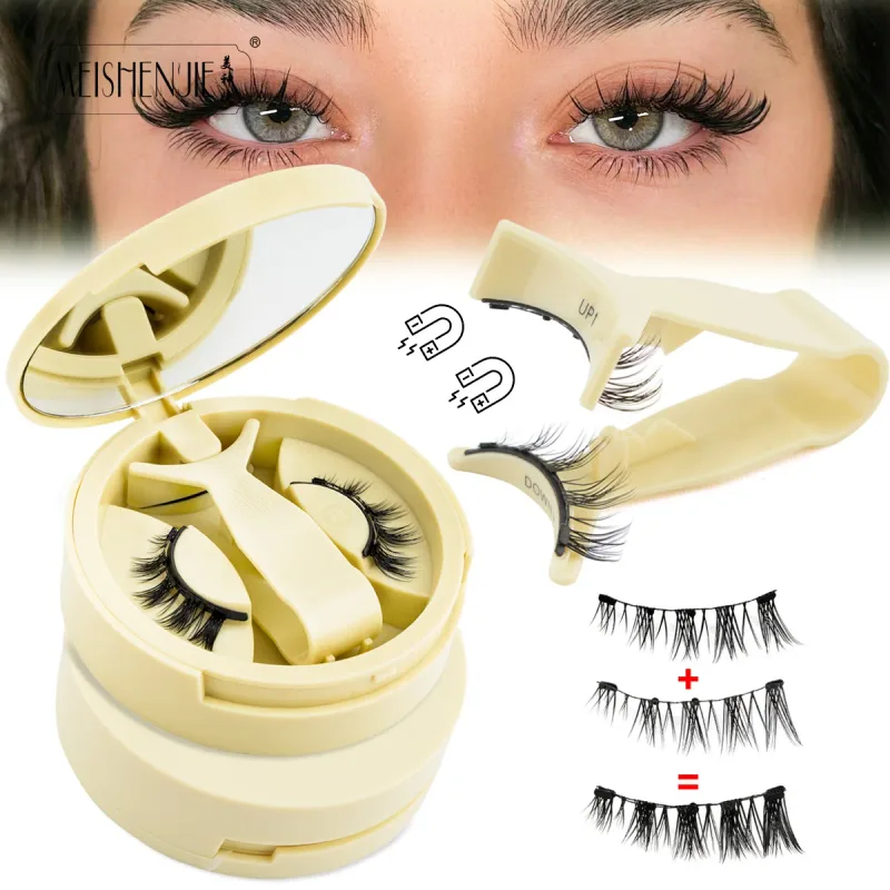 1/3 Pairs Magnetic Eye Lashes Handmade Eyelashes Soft Reusable Magnetic Lashes Natural Look 3D False Lashes Makeup Tweezers Set — image 17