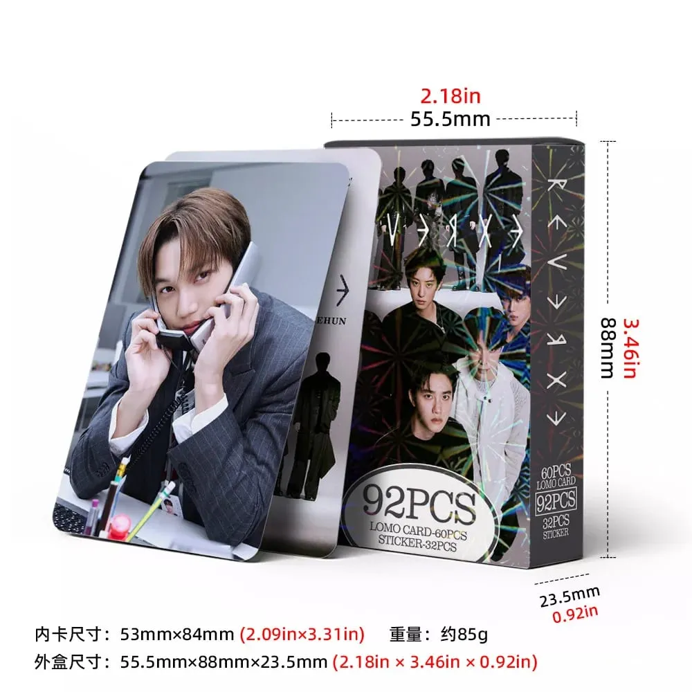 92pcs EXO New Album REVERXE Photocards Stickers Kpop Merch Lomo Cards Set Fans Collection Cards Gifts — image 5