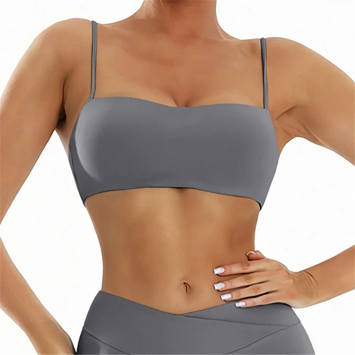 Sport Bra Women Sexy Strap Gym Bras Breathable Fitness Crop Top Yoga Underwear Padded Workout Push Up Tank Tops — image 10