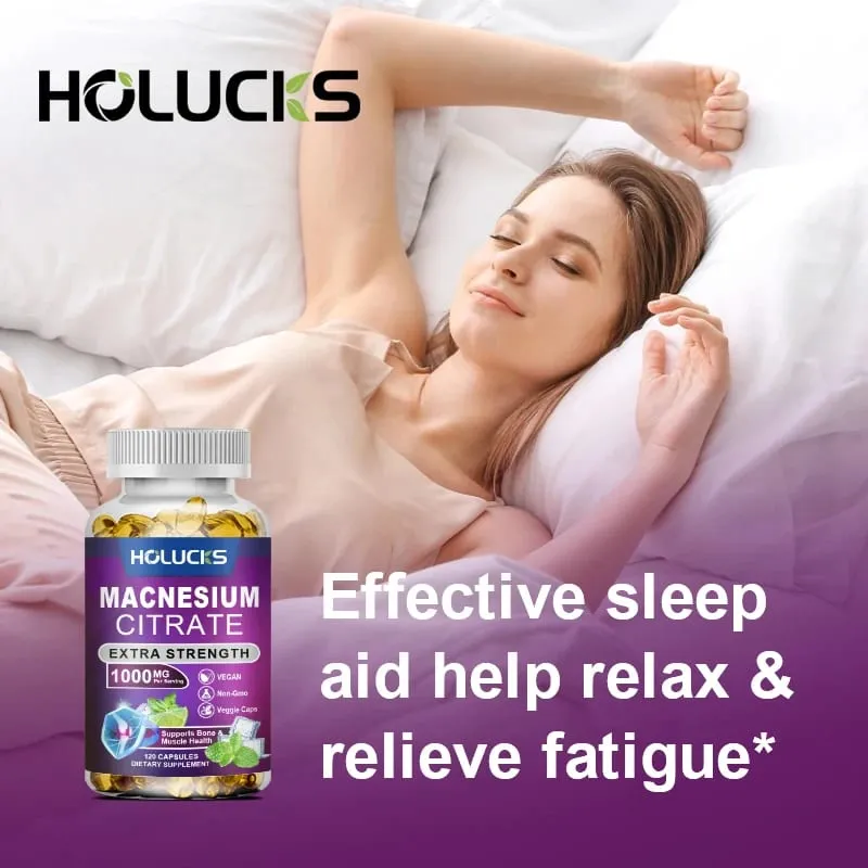 Buy 1 Get 1 Free! Magnesium Citrate 1000mg Supplement for Constipation Relief Muscle Cramps & Better Sleep Women & Men