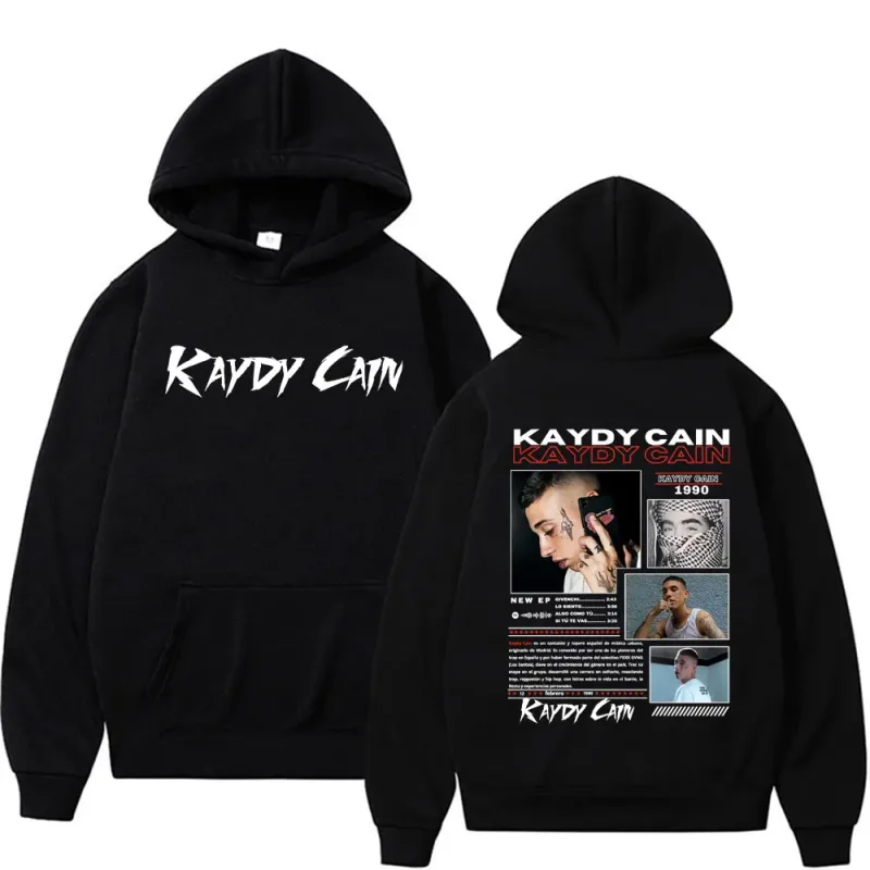 Rapper Kaydy Cain Album 2026 Graphic Hoodies Men Women Fashion Vintage High Street Oversized Loose Bodywarmer Hooded Sweatshirts