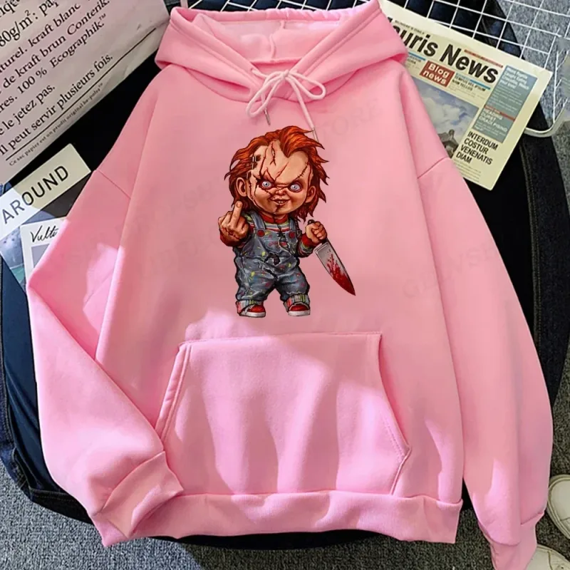 Men Fashion Hoodie Japanese Y2k Fleece Sweatshirt Pullovers Halloween Sweatshirts Men's Clothing Pullovers Horror Chucky Hoodie — image 5