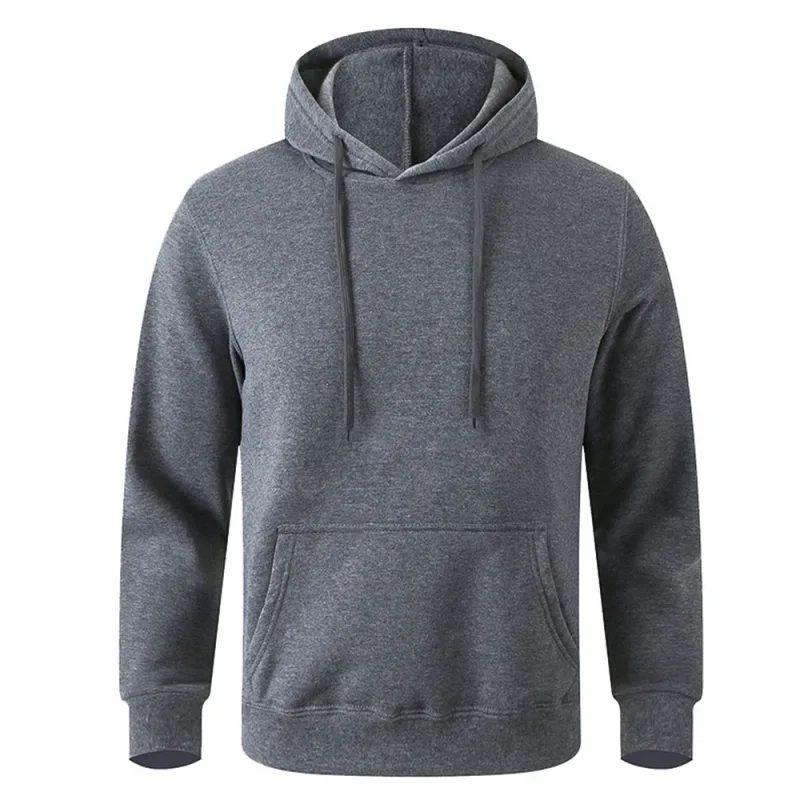 Men's and Women's Warm Sweatshirt Casual Solid Color Streetwear Pullovers Sport Fitness Pocket Hoodies Multi Color
