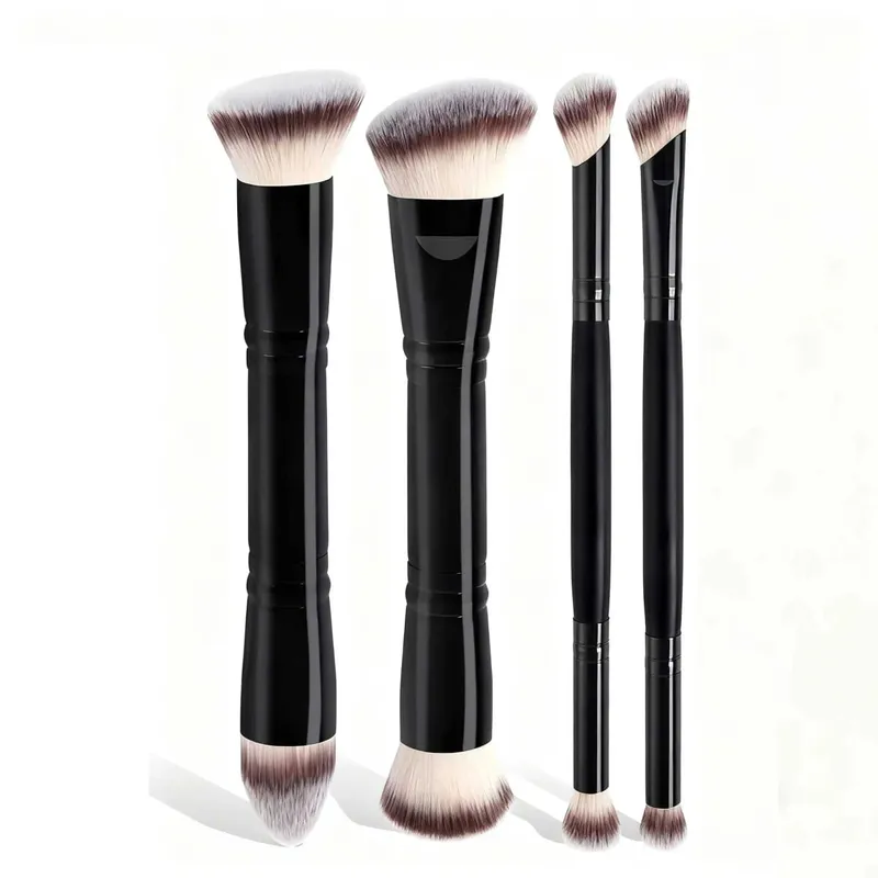 4pcs Basic Makeup Brushes Set With Box Dual-ended Foundations Powder Blush Details for Eyeshadow Brushes Beginner Travel
