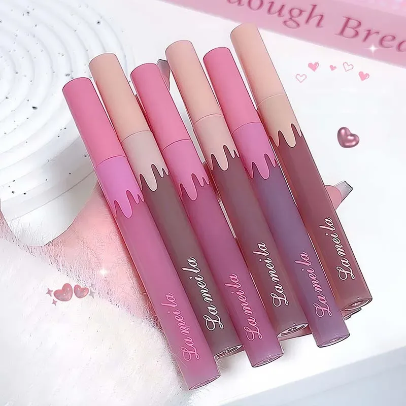 6color Velvet Matte Lip Gloss Waterproof Non Stick Cup Silky Matte Hawthorn Red Lipgloss Sexy Lip Makeup Cheap Lipstick Cosmetic — image 6
