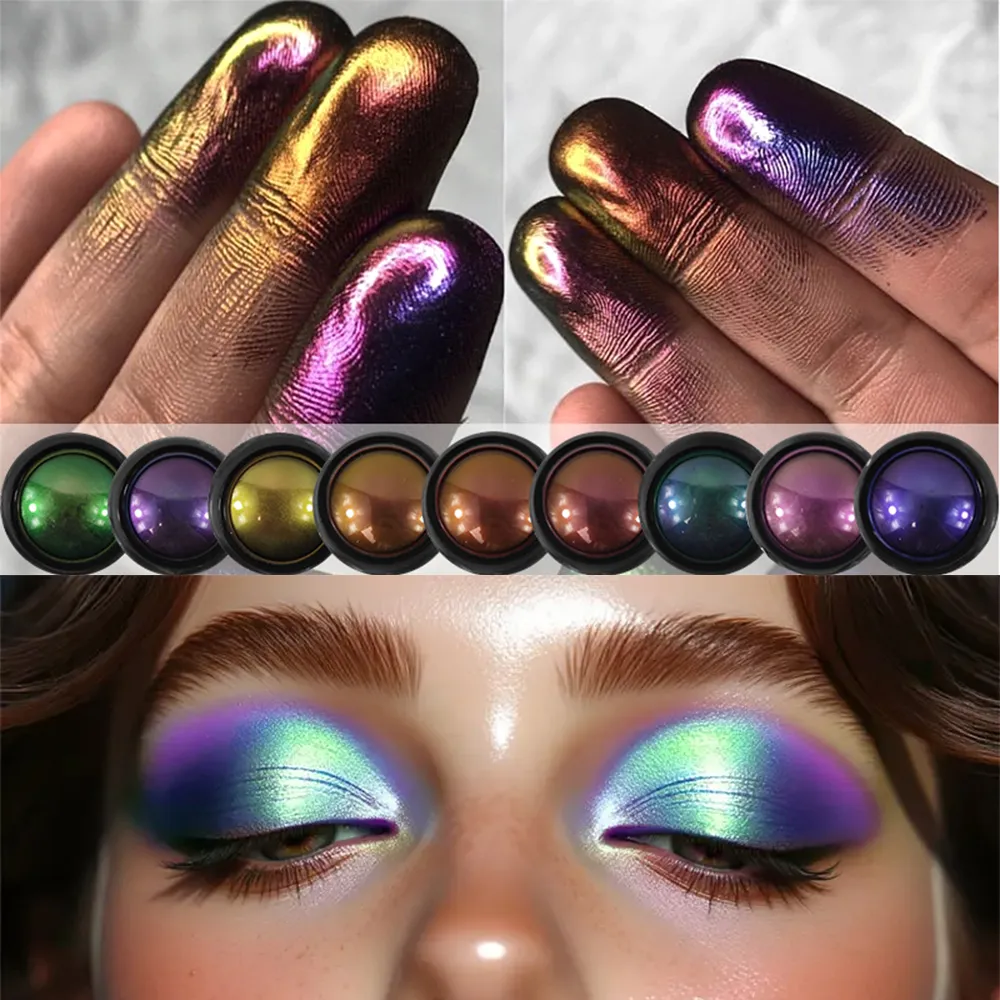 Multi-Chrome Chameleon Eyeshadow Powder Multi-Chrome Holographic Shifting Pigment for Eye Makeup Nail Art Cosplay