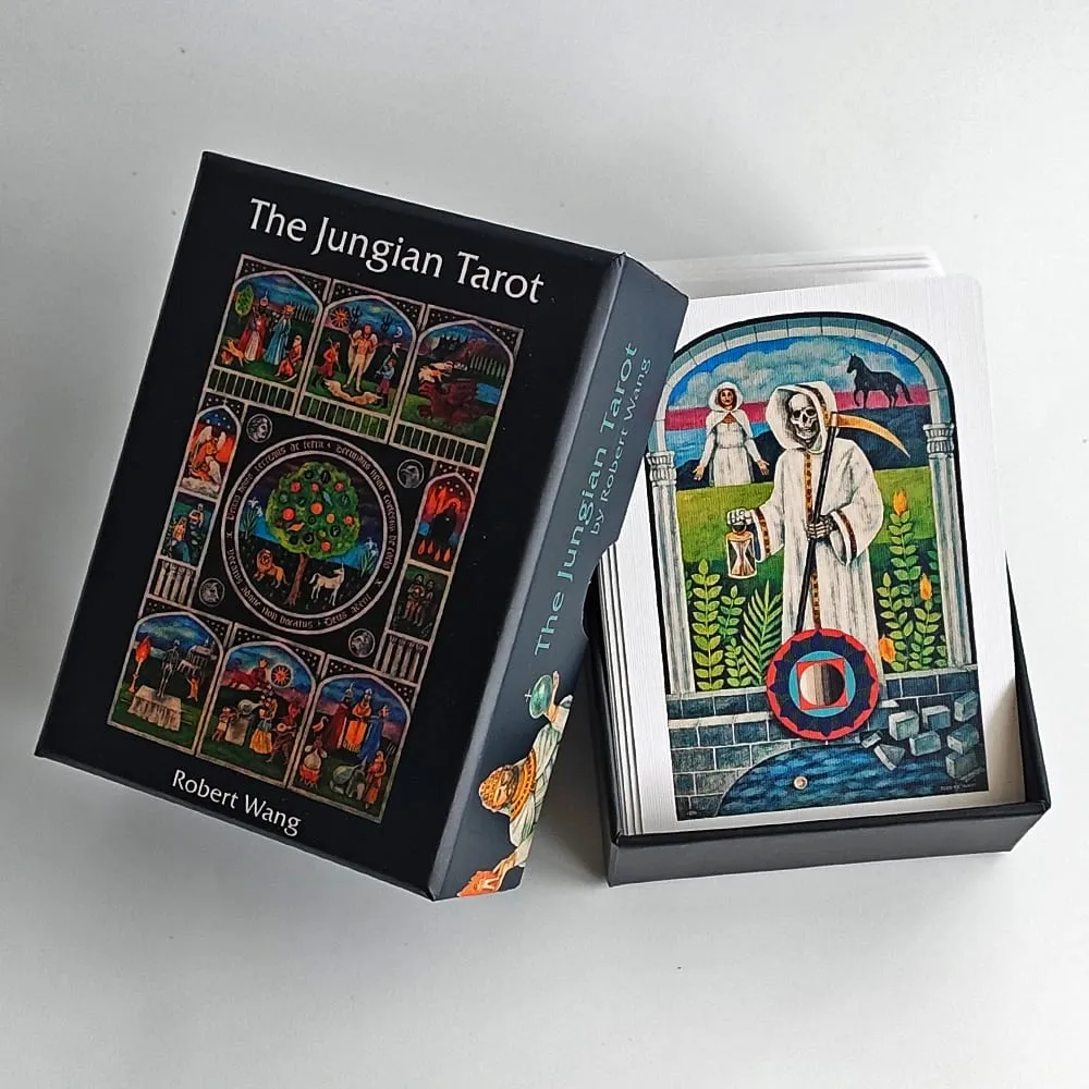 Bộ bài Jungian Tarot trong hộp cứng 78 lá bài dập nổi đôi cho trí tưởng tượng tích cực Jung Archetypes Tâm lý học