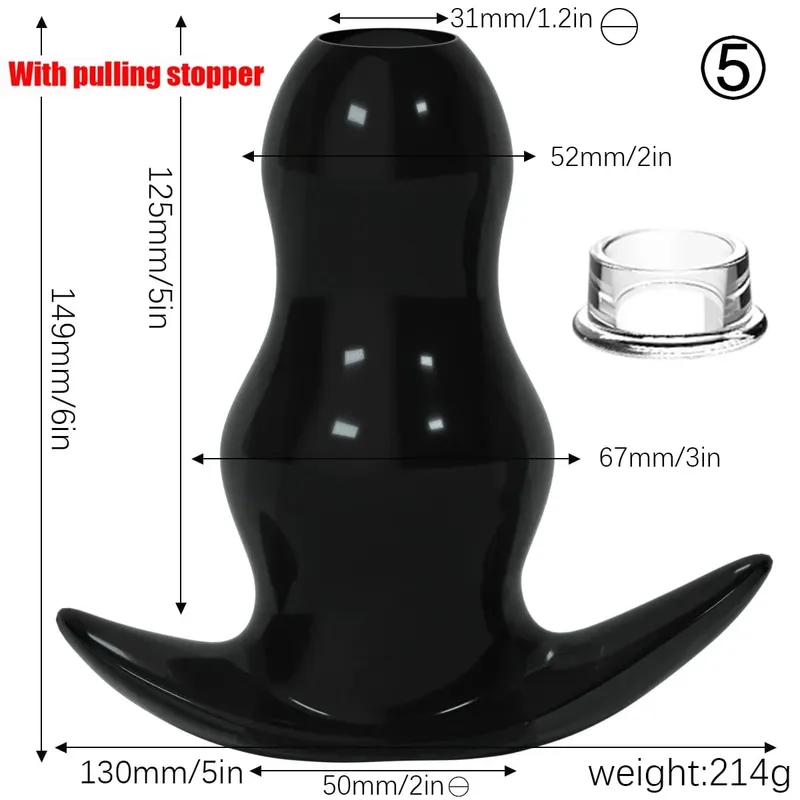 Paarse TPE holle tunnel buttplugset - Afgestudeerd open anale brancardpluggen Flexibel seksspeeltje voor mannen en vrouwen