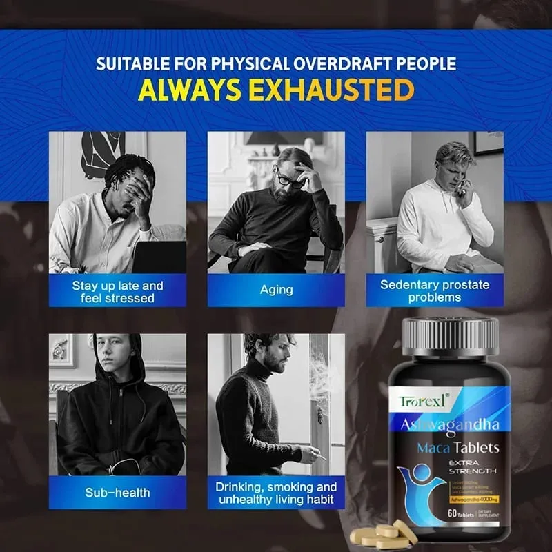 Ashwagandha Capsule Supports Reproductive Health Natural Energizer Male Enhancing Supplement