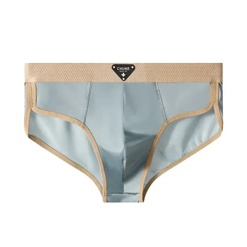 1/3PCS Men's Briefs Ice Silk Satin-like Briefs Men's Underpants Summer Breathable Quick Drying Panties Sexy U Pouch Underwear — image 27