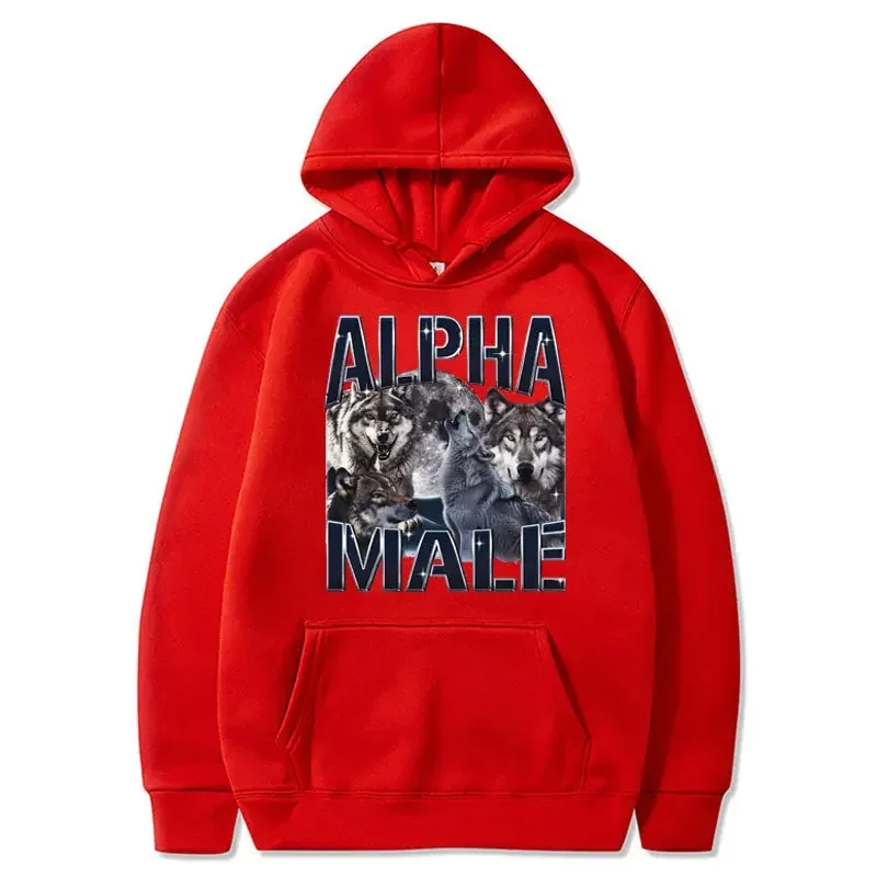 Wolf Pack Hoodie Unisex Alpha Male Moon Rolig Retro Vintage Estetisk Cool Trendig Oversized Casual Sport Sweatshirts — image 8