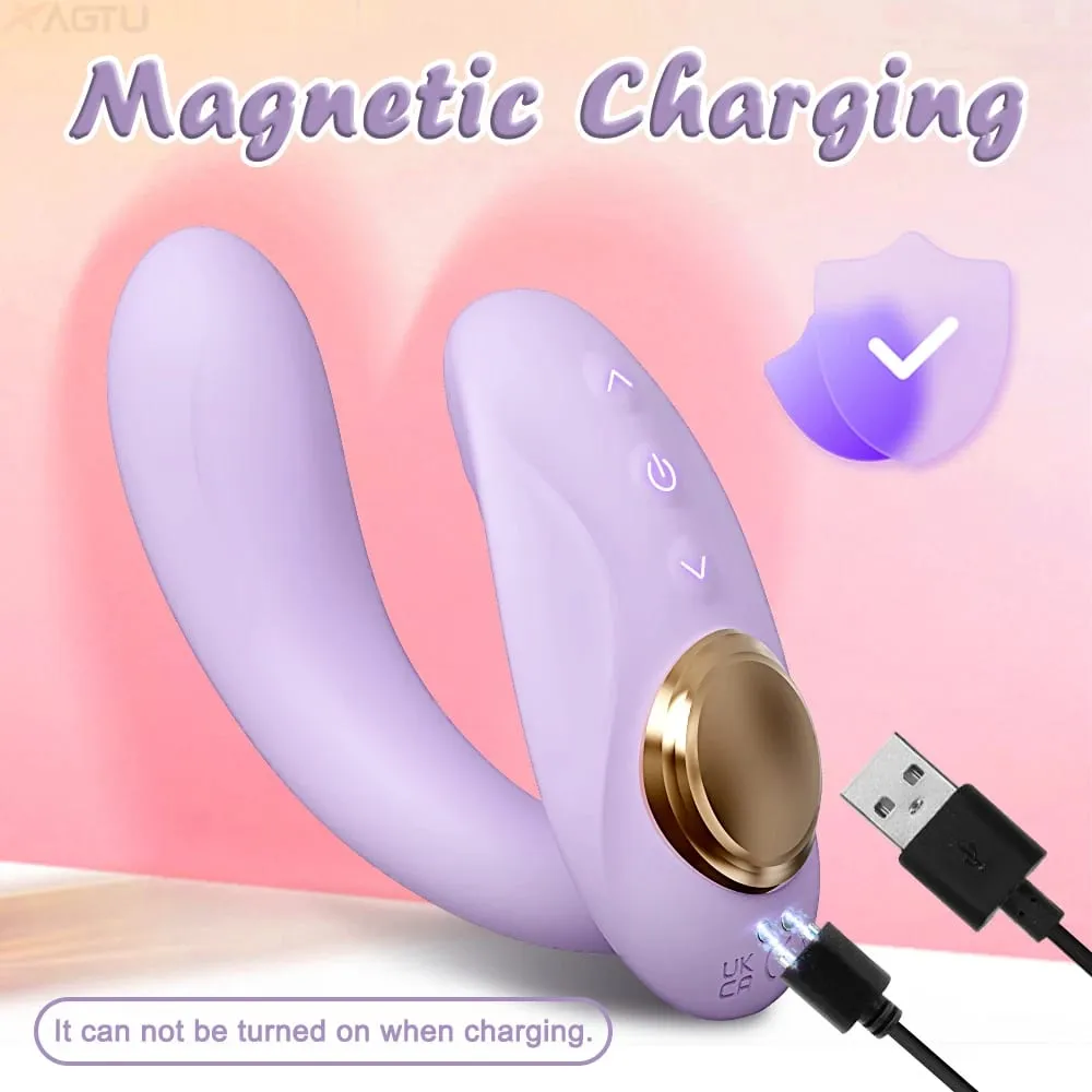 هزاز مزدوج الأطراف للتحكم في التطبيق للنساء G-Spot دسار القضيب القابل للإزالة المهبل تهتز ألعاب الجنس للبالغين للأزواج المثليات