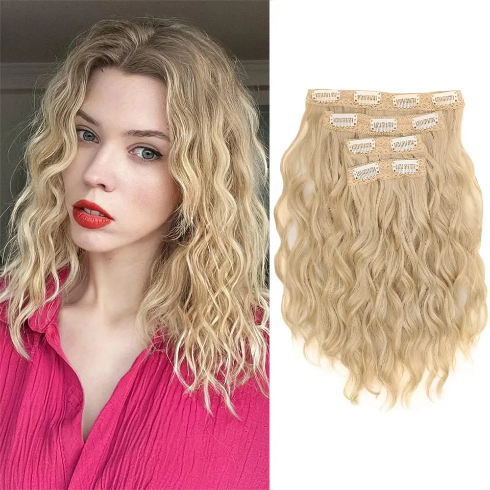 12 inch Four Piece Water Ripple Short Roll Clip Hair Extensions Suitable For Women's Daily Gatherings Gestivals And Celebrations