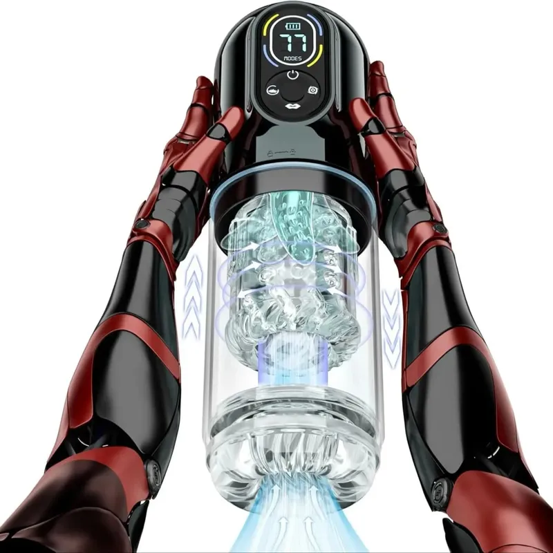 Automata férfi maszturbátor péniszpumpa szexjáték férfiaknak zsebes punci LCD szopás szexgép 7 tolóerős forgó üzemmóddal