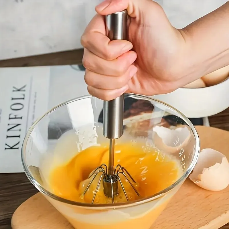 Stainless Steel Egg Beater Durable Semi-Automatic Mixer for Effortless Egg Cream Mixing Stirring and Beating for Kitchen Baking — image 1