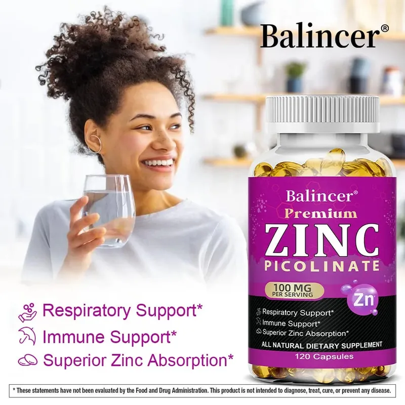 Zinc Picolinate 100Mg Capsules - Respiratory Immune Support Skin and Bone Health Highly Absorbed Supplement — image 5