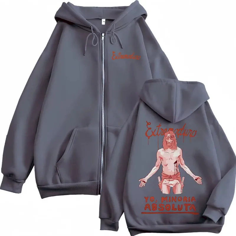 Band Extremoduro Yo,minoria Absolvta Zipper Hoodies Men Women Fashion Gothic Retro Jacket Sweatshirt Casual Fleece Zip Up Hooded — image 3