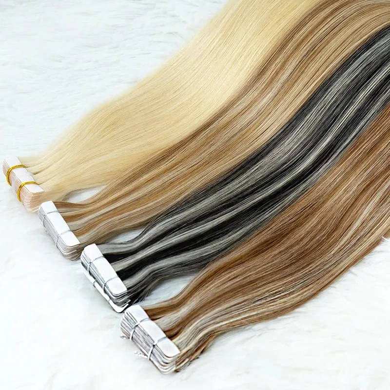 Blonde Seamless Tape in Hair Extensions Human Hair Skin Weft PU Tape on 20 PCS 18'-30' Length Easy Installation Hair Extensions — image 7