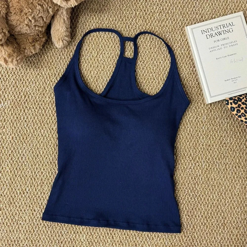 Casual U Neck Summer Tank Tops Sleeveless With Pad Fitted Tops Camisoles Slim Vest Corset for Women — image 9