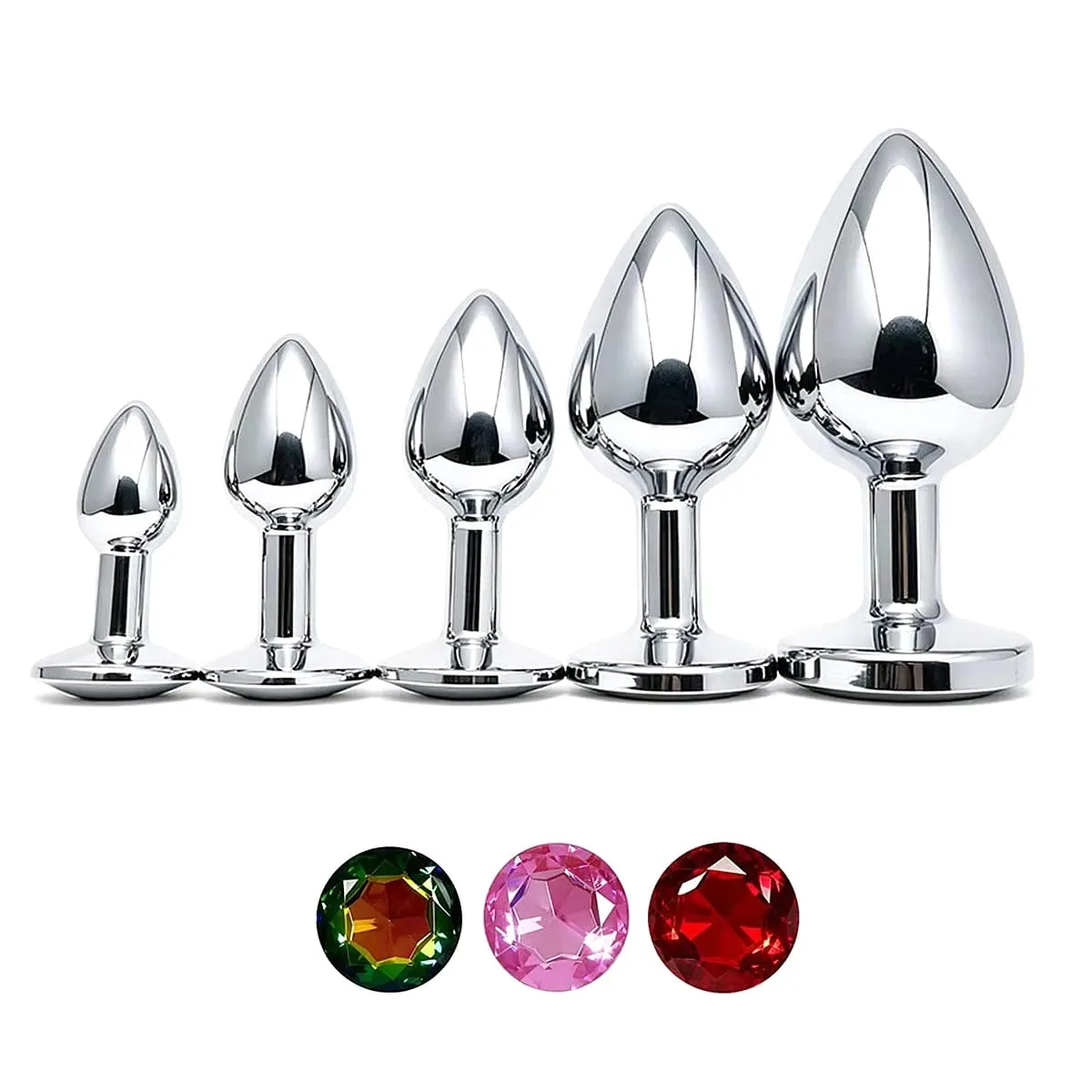 5 Size Metal Anal Plug Butt Plug Sex Toy Butt Toy for Women Men Couples Adult Game Masturbator Anal Diamond Sex Toys — image 6
