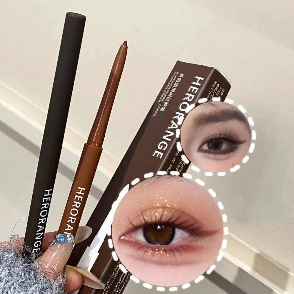 Ultra-fine Gel Eyeliner Pencil Black Brown Under Eye Liner Pen Waterproof Matte Lying Silkworm Quick Drying Lasting Eyes Makeup