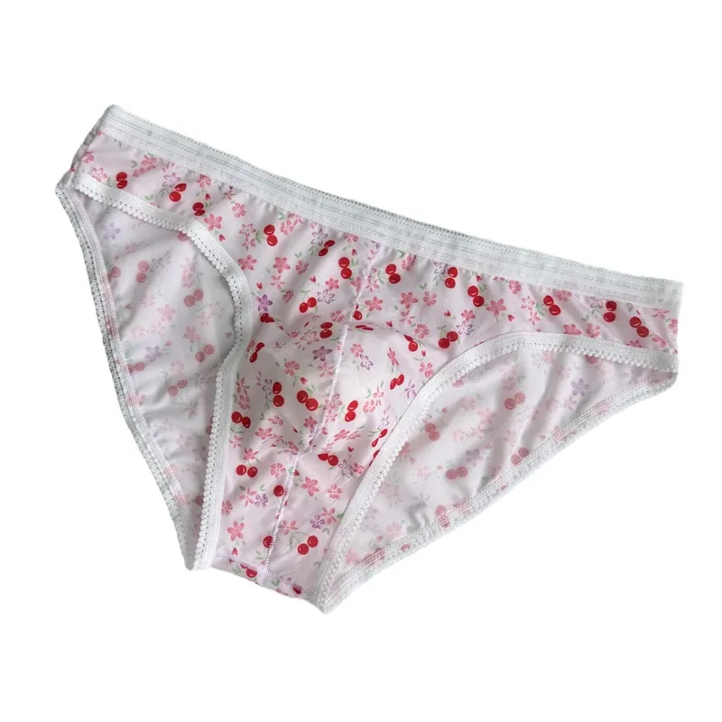 Sexy Men Underwear Briefs Cuecas Calzoncillos Slip U Convex Pouch Breathable Floral Print Male Sissy Panties Men Bikini Briefs — image 6