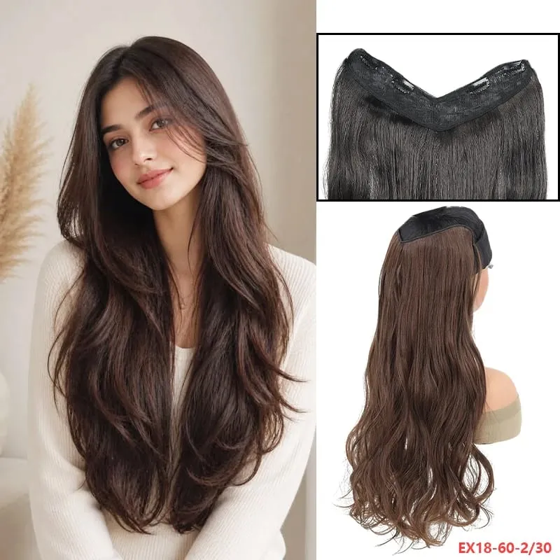 Easy Clip-In V-Wig Piece 20" or 24" Wavy Synthetic Hair Extension Adds Length & Fullness in Seconds — image 13