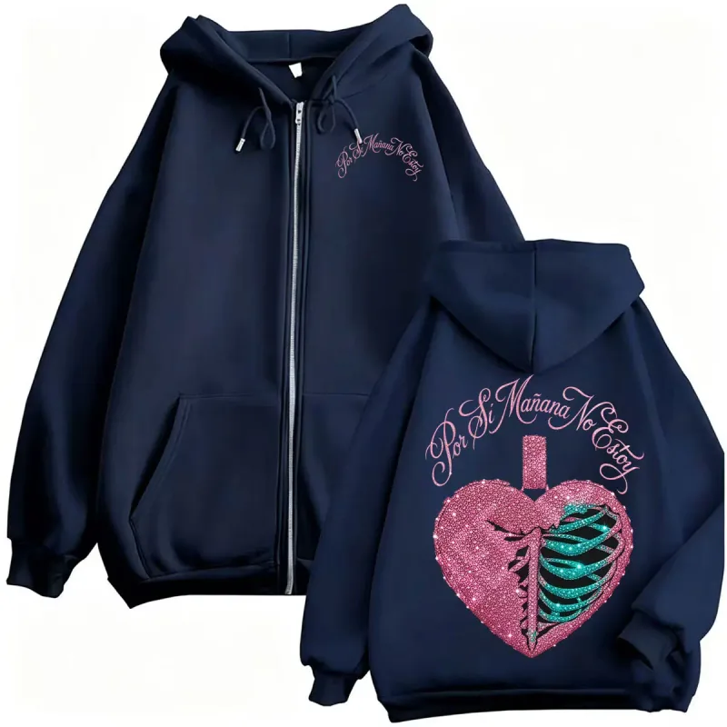 Omar Courtz Por Si Manana No Estoy Tour Zipper Hoodies Men Women Harajuku Hip Hop High Quality Sweatshirt Jacket Coat Streetwear — image 3