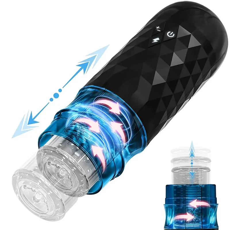 Telescopic Rotation Masturbator Cup Penis Pump for Men Blowjob Vagina Adult Sex Toy Piston Automatic Thrusting Male Mastubator — image 12
