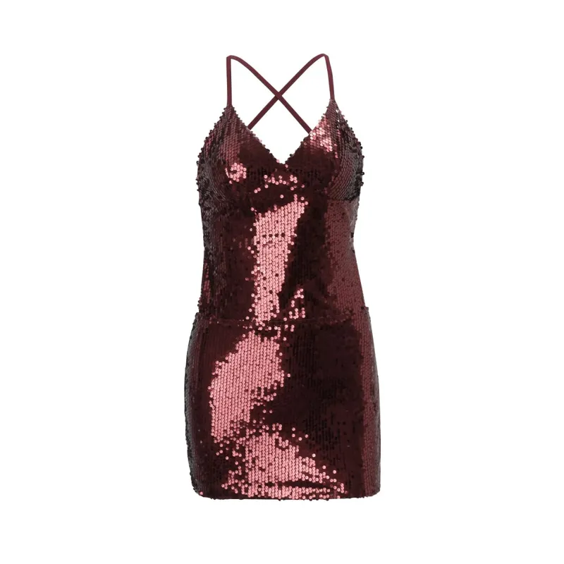 Women Floral Lace Sequin Mini Slip Dress Spaghetti Strap Sweetheart Neck Bodycon Robes 2026 Summer New Party Vacatio Dresses — image 11