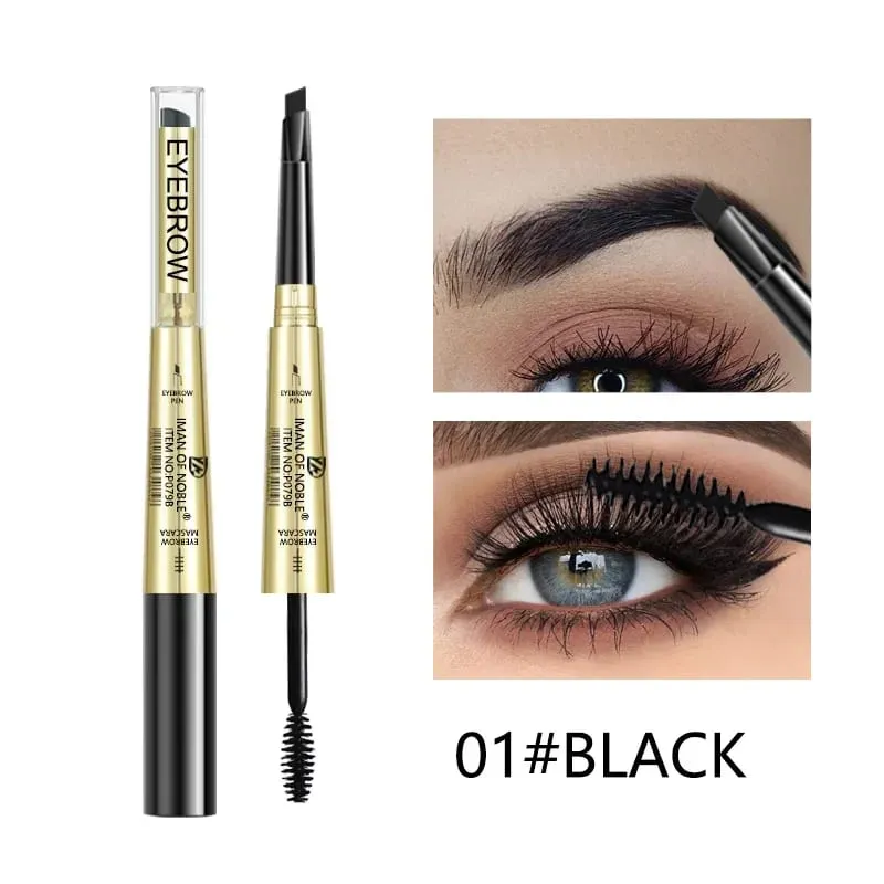 Ultrafijne Dual Head Wenkbrauwpotlood Mascara Set Natuurlijke waterdichte en langdurige professionele wenkbrauwpotloodmake-up