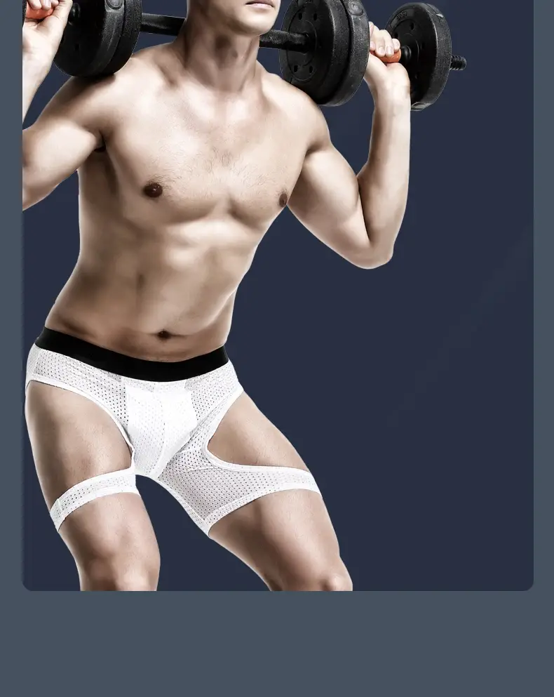 Roupa interior esportiva masculina de fitness gelo seda fina treinamento secagem rápida corrida estendida anti-desgaste perna não vestindo cuecas boxer — image 20